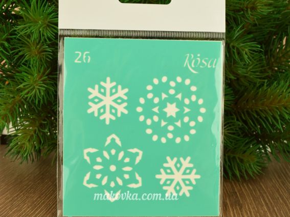 Трафарет самоклеющийся №26 Снежинки, серия Новый год, 9х10 см, ROSA Talent Трафарет самоклеющийся №26 Снежинки, серия Новый год, 9х10 см, ROSA Talent