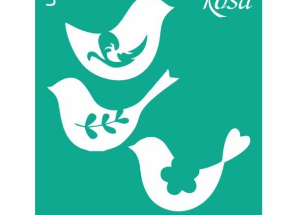 Трафарет самоклеющийся №3, птички, 9х10 см Трафарет самоклеющийся №3, птички, 9х10 см