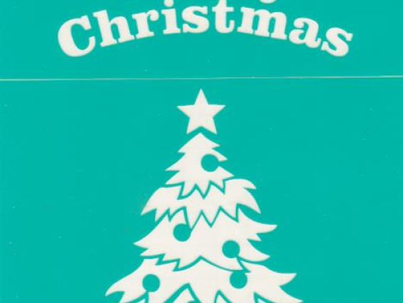 Трафарет самоклеющийся Елка, серия Рождество, 13х20 см, №3001 Трафарет самоклеющийся Елка, серия Рождество, 13х20 см, №3001