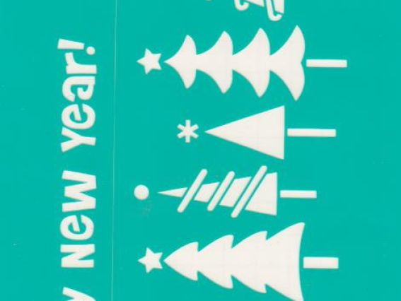 Трафарет самоклеющийся Елки, серия С новым годом, 13х20 см, №3006 Трафарет самоклеющийся Елки, серия С новым годом, 13х20 см, №3006