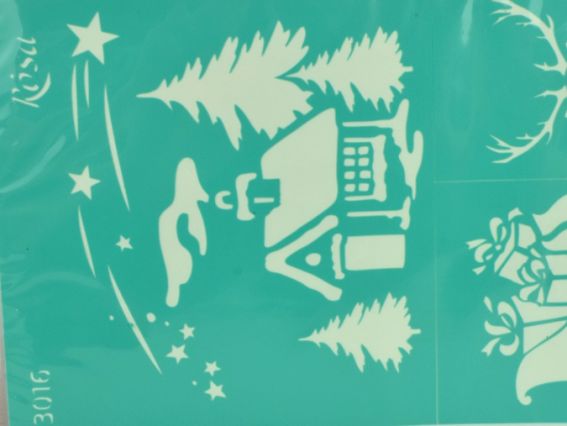 Трафарет самоклеющийся №3016 серия Новый год (дом, сани, олень), 13х20 см, ROSA Talent GPN50045983 Трафарет самоклеющийся №3016 серия Новый год (дом, сани, олень), 13х20 см, ROSA Talent GPN50045983