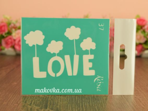 Трафарет самоклеющийся фоновый №37 СЛОВО Love , серия Love , 9х10 см, ROSA Talent Трафарет самоклеющийся фоновый №37 СЛОВО Love , серия Love , 9х10 см, ROSA Talent