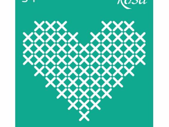 Трафарет самоклеющийся №54, серія Love, Сердце крестики, 9х10 см Трафарет самоклеющийся №54, серія Love, Сердце крестики, 9х10 см
