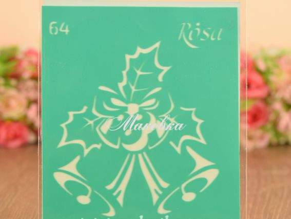 Трафарет самоклеющийся №64 Колокольчики, серия Новый год, 9х10 см  ROSA Talent Трафарет самоклеющийся №64 Колокольчики, серия Новый год, 9х10 см  ROSA Talent