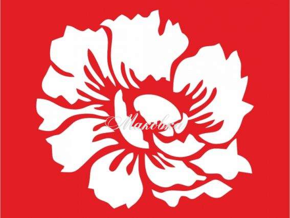 Трафарет универсальный, мини, №1 Мак, 9х10 см, ROSA Talent Трафарет универсальный, мини, №1 Мак, 9х10 см, ROSA Talent
