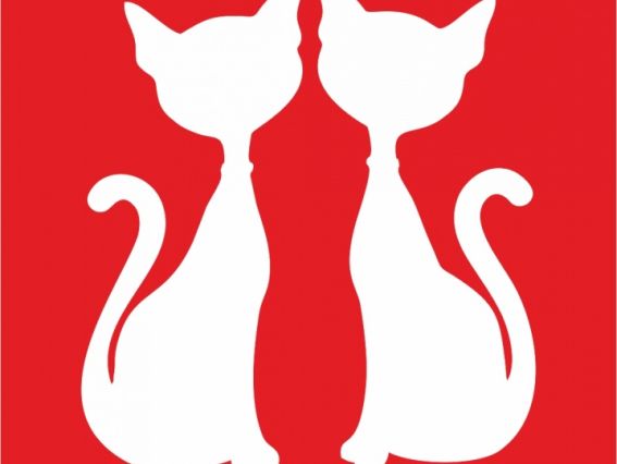 Трафарет универсальный, мини, №11 Две кошки 9х10 см, ROSA Talent Трафарет универсальный, мини, №11 Две кошки 9х10 см, ROSA Talent