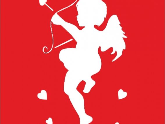 Трафарет универсальный, мини, №12 Амурчик, 9х10 см, ROSA Talent Трафарет универсальный, мини, №12 Амурчик, 9х10 см, ROSA Talent