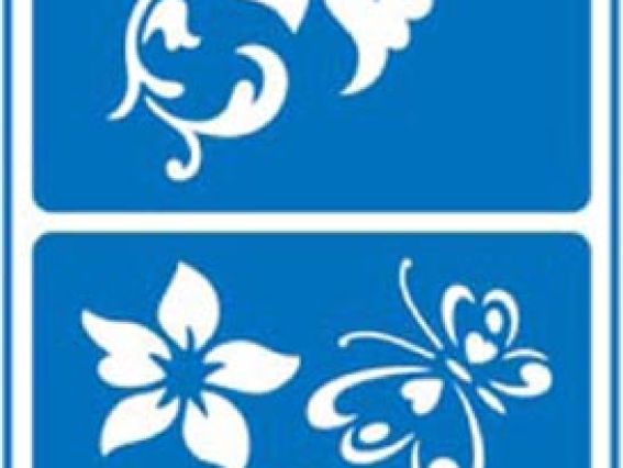 Трафарет самоклеющийся 8,5х23,5 см, №258, Цветы, АРТ Трафарет самоклеющийся 8,5х23,5 см, №258, Цветы, АРТ