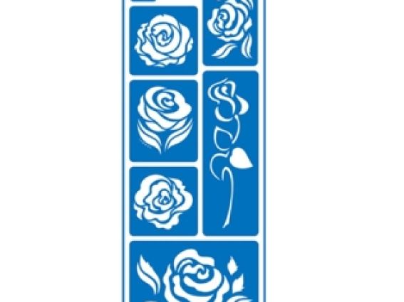 Трафарет самоклеющийся 8,5х23,5 см, №217, Серия Розы, АРТ Трафарет самоклеющийся 8,5х23,5 см, №217, Серия Розы, АРТ