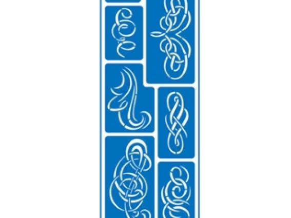 Трафарет самоклеющийся 8,5х23,5 см, №224, Серия Завитки, АРТ Трафарет самоклеющийся 8,5х23,5 см, №224, Серия Завитки, АРТ