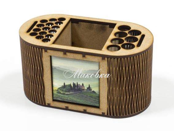 Настольный органайзер С окошком для фото ORG04, МДФ, 16,5х8,5х8,5 см, ТМ Zabava Настольный органайзер С окошком для фото ORG04, МДФ, 16,5х8,5х8,5 см, ТМ Zabava