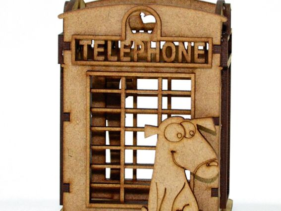 Подставка для ручек (стакан) Телефонная будка (Полисмен и собака) PEN001-1, МДФ, 8,3х11х8,3 см, ТМ Zabava Подставка для ручек (стакан) Телефонная будка (Полисмен и собака) PEN001-1, МДФ, 8,3х11х8,3 см, ТМ Zabava