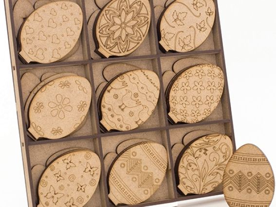 Набор заготовок Пасхальные яйца с узорами на подставке, SET020-base, 27 шт, МДФ, ТМ Zabava Набор заготовок Пасхальные яйца с узорами на подставке, SET020-base, 27 шт, МДФ, ТМ Zabava