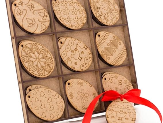 Набор заготовок Пасхальные яйца с узорами (подвеска), SET020-hang, 27 шт, МДФ, ТМ Zabava Набор заготовок Пасхальные яйца с узорами (подвеска), SET020-hang, 27 шт, МДФ, ТМ Zabava