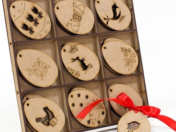 Набор заготовок Пасхальные яйца с зверятами (подвеска), SET021-hang, 27 шт, МДФ, ТМ Zabava Набор заготовок Пасхальные яйца с зверятами (подвеска), SET021-hang, 27 шт, МДФ, ТМ Zabava