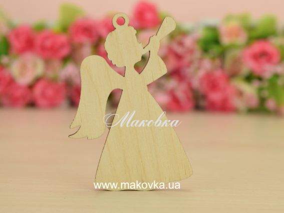 Заготовка фигурка Ангел №2 (с дудкой),  WOODSET006-hangWB, Zabava, фанера, 1 шт Заготовка фигурка Ангел №2 (с дудкой),  WOODSET006-hangWB, Zabava, фанера, 1 шт