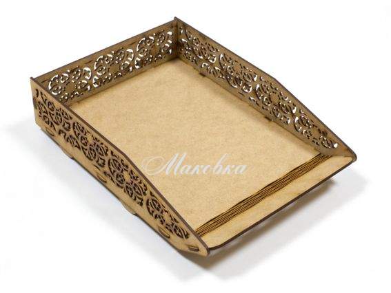 Лоток для бумаг Цветы,  РAPERSTO1, МДФ, 32,5х22,5х7 см, ТМ Zabava Лоток для бумаг Цветы,  РAPERSTO1, МДФ, 32,5х22,5х7 см, ТМ Zabava