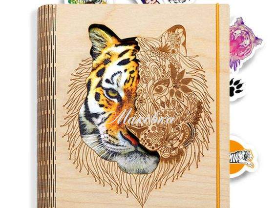 Блокнот сувенирный с наклейками Тигр NA5-26, Zabava