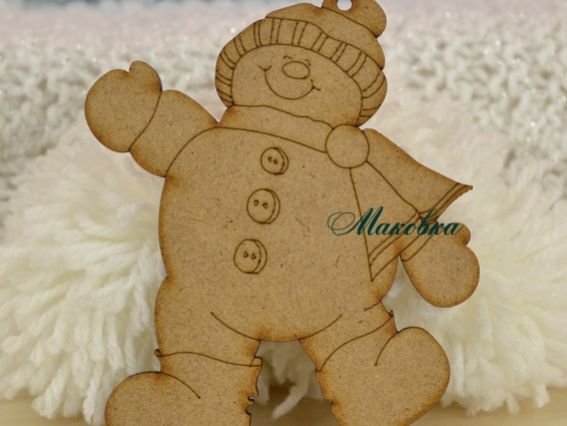 Заготовка фигурка Снеговик большой,10х8 см, 1 шт, МДФ, ТМ Zabava Заготовка фигурка Снеговик большой,10х8 см, 1 шт, МДФ, ТМ Zabava