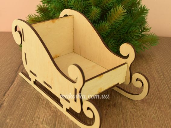 Сани 1292, заготовка із фанери 20*11*10см Сани 1292, заготовка із фанери 20*11*10см