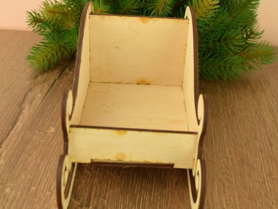 Заготовка Казкові санчата 1292, заготовка з фанери, розмір 20*11*10см