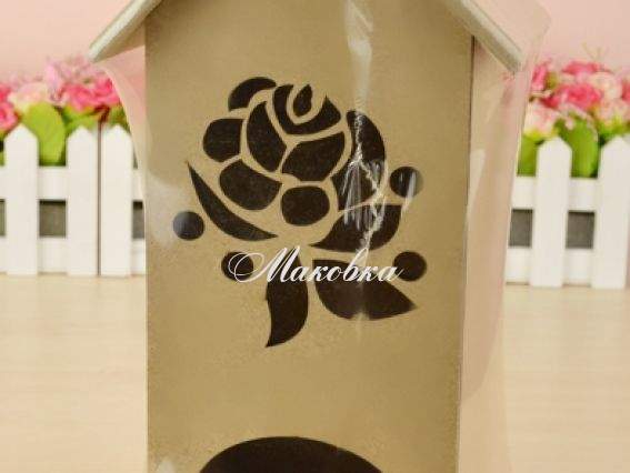 Чайний будиночок (заготовка) серія Квітковий орнамент, МДФ, 12,5 х12, 5х24, 5 см, ТМ ROSA Talent