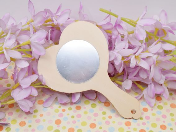 Дзеркальце Серце Заготовка для декорування з фанери 13см