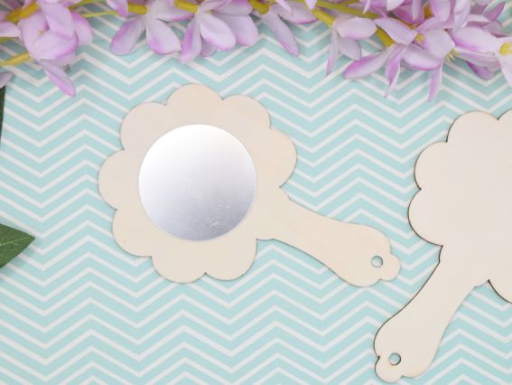 Дзеркальце Квітка Заготовка для декорування з фанери 13см