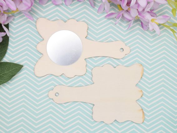 Основа для розпису та декорування фігурка плоска Дзеркальце Метелик , фанера, 13см