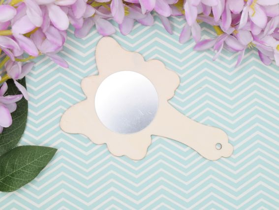 Основа для розпису та декорування фігурка плоска Дзеркальце Метелик , фанера, 13см