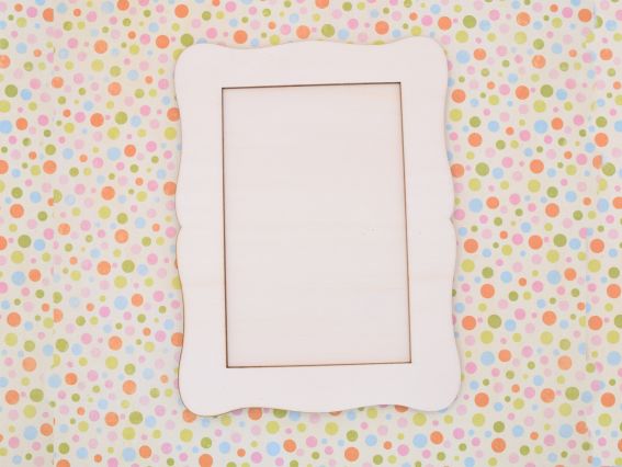 Заготовка для декорування Фоторамка прямокутна хвиляста, фанера 14*19 (9*14,5)см 1 шт