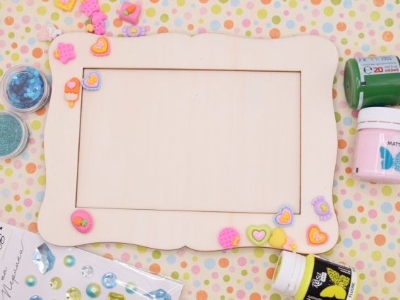 Заготовка для декорування Фоторамка прямокутна хвиляста, фанера 14*19 (9*14,5)см 1 шт