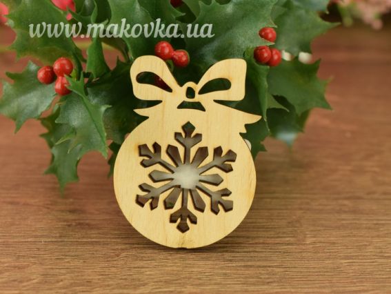 Заготовка фигурка Елочная игрушка со снежинкой №3 фанера, 2-045 Идейка, 1 шт Заготовка фигурка Елочная игрушка со снежинкой №3 фанера, 2-045 Идейка, 1 шт