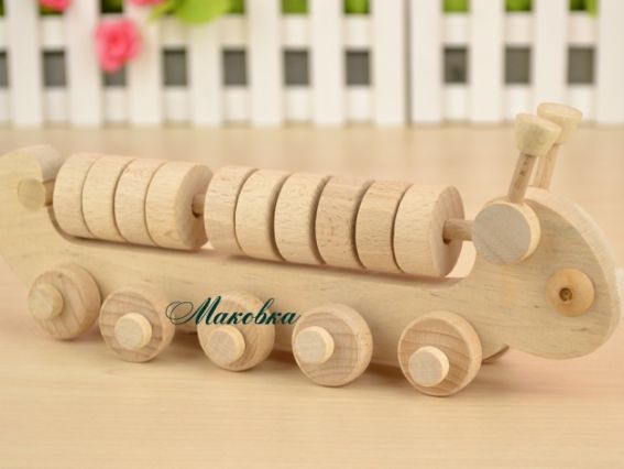 Заготовка Игрушка-считалка Гусеница 22,5х8,5х5,5 см,  дерево Заготовка Игрушка-считалка Гусеница 22,5х8,5х5,5 см,  дерево