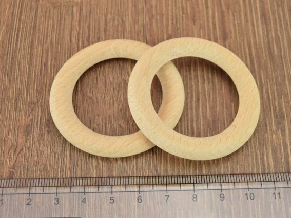 Кільця з дерева, діаметр 53 мм, 2 шт / уп