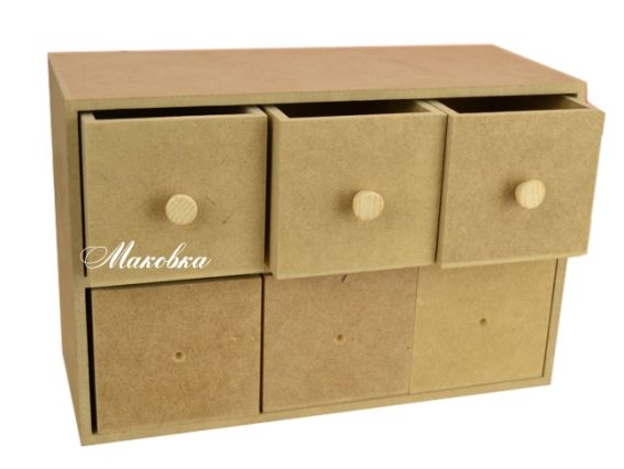 Комод №7 с шестью ящичками, МДФ 20х30х13,3 см ОМК007 Комод №7 с шестью ящичками, МДФ 20х30х13,3 см ОМК007