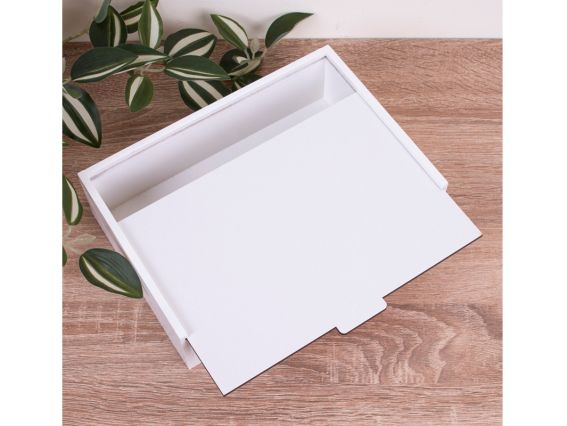 Коробка скринька подарункова під декорування Прямокутна біла, 23см, 3612-43