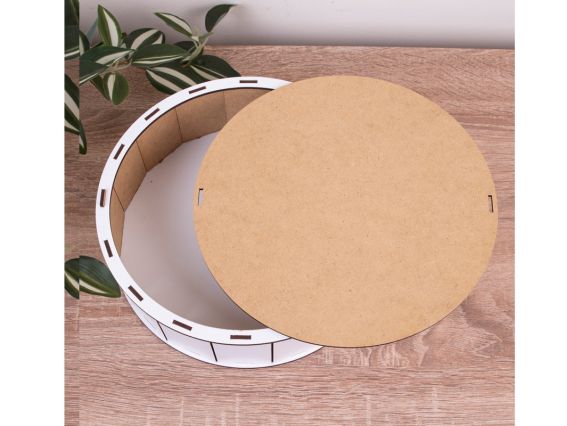 Коробка шкатулка подарочная под декорирование Круглая белая, 24см, 4233-28