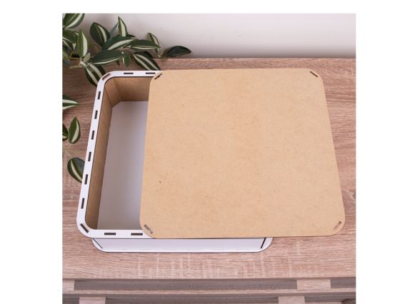 Коробка шкатулка подарункова під декорування Квадратна біла 27-28см, 5588-16