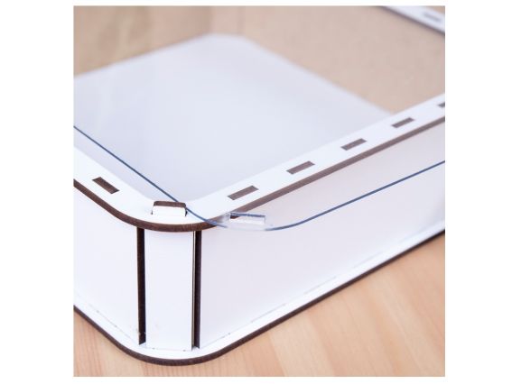 Коробка шкатулка подарочная под декорирование Квадратная белая, Прозрачная крышка 27см, 5809-1