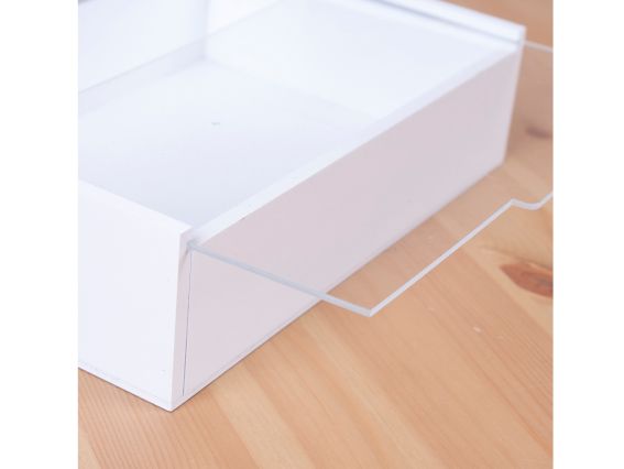 Коробка скринька подарункова під декорування Прямокутна біла,  Прозора кришка 23см, 7084-1