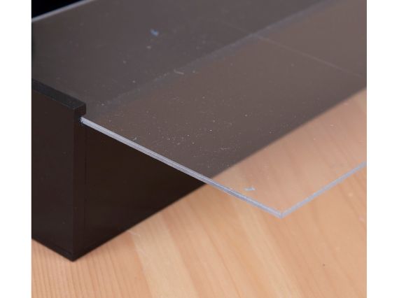 Коробка скринька подарункова під декорування Прямокутна чорна,  Прозора кришка 23см, 7084-2