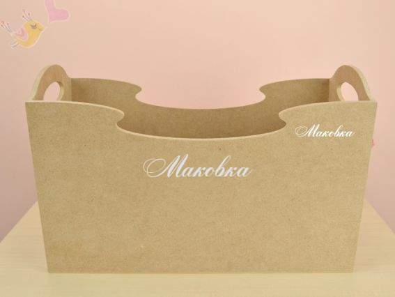 Кошик під декупаж №1 великий з фігурним краєм, МДФ, 45х19,5х26 см