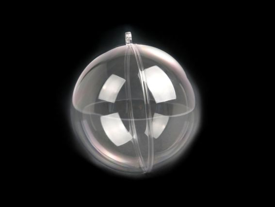 Заготовка пластикова ялинкова Куля прозора розкладна , діаметр 10 см, 1 шт