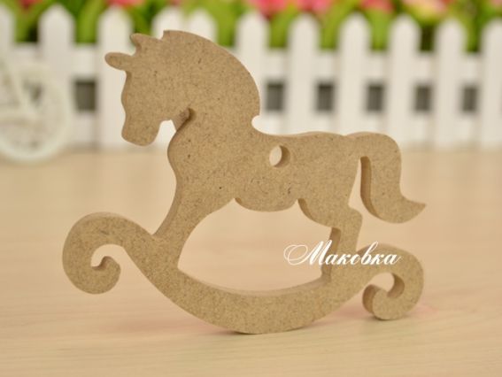 Заготовка для декора Новогодняя игрушка Лошадка, МДФ 102х74 мм Заготовка для декора Новогодняя игрушка Лошадка, МДФ 102х74 мм