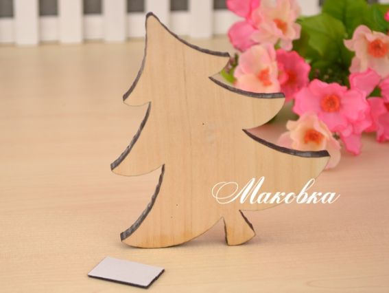 Заготовка с магнитом Елка, 12х11х0,8 см, деревянная Заготовка с магнитом Елка, 12х11х0,8 см, деревянная