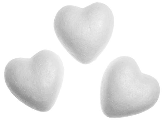 Набор пенопластовых фигурок Сердце, 60 мм, 5 шт, Dalprint Набор пенопластовых фигурок Сердце, 60 мм, 5 шт, Dalprint