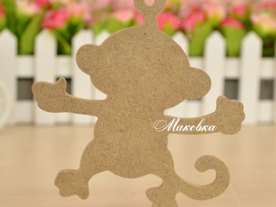 Заготовка для декора Новогодняя игрушка Обезьянка №1, МДФ 115х105 мм Заготовка для декора Новогодняя игрушка Обезьянка №1, МДФ 115х105 мм