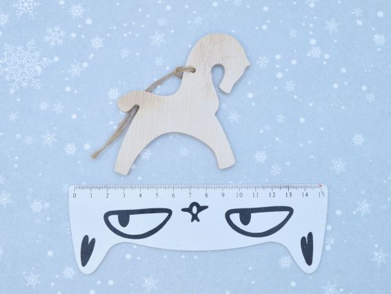 Заготовка для декору дерев'яна Підвіска Конячка 85х90х6 мм