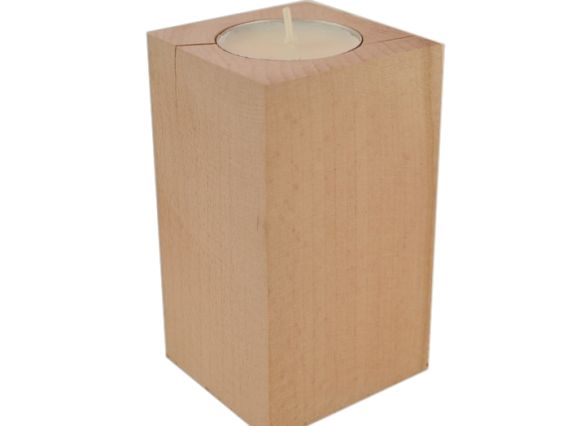 Підсвічник прямокутний, дерев'яна заготовка 6х6х10,5 см Підсвічник прямокутний, дерев'яна заготовка 6х6х10,5 см